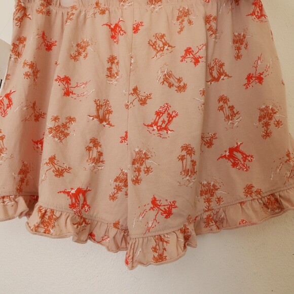 Abound Core Sleep Shorts Size L Ruffle Drawstring Pink Smoke Beachy Toss NWT B99 - Picture 5 of 6